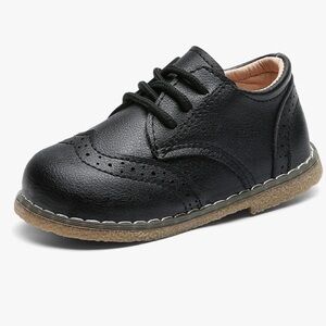 Classic Black Kids Oxford Shoes
